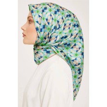 Sura Ipek Eşarp Yeşil, Lacivert 9045-S31