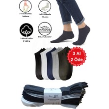 Premium Natural Socks 5 Çift Pamuklu 5 Renk  Erkek Patik Çorap (Burun Dikişsiz) (Yıkamalı)