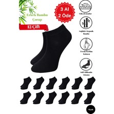 Premium Natural Socks Erkek-Bayan Bambu Siyah Patik Çorap 12'Li(Soft Yıkama)(Parfümlü)(Imalattan)