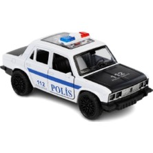 Vardem 1/36 Ölçek Metal Çek-Bırak Metal Model Polis Arabası