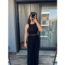Ferqane Xalilova Siyah, Beli Lastikli Basic Pantolon