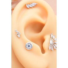 İpek Silver 925 Ayar Taşlı Minimal Tragus Piercing