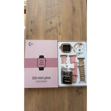 Pembe Kadın Akıllı Saat Rose Gold G 9 Mini Pluss 3 Kordon/watch Kılıf/bileklik/charm Süs Hediyeli 4