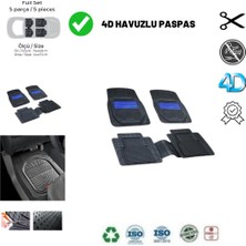 Zeyno Ticaret Renault Scenic 2 2005 Uyumlu Havuzlu Ünıversal Yeni Nesil Plus Paspas Siyah - Mavi