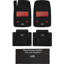 Zeyno Ticaret Fiat Doblo 2013 Uyumlu Havuzlu Ünıversal Yeni Nesil Plus Paspas Siyah - Kırmızı