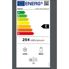 Arçelik 470437 MB E Enerji Sınıfı 254 Litre Statik Çift Kapılı Buzdolabı