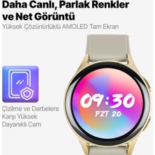 Bej Tempus Pro 34MM Amoled Ekranlı Yuvarlak Alüminyum Kasa Akıllı Saat  200-300 Mah Bej Resmi Di