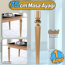 Badem10 Elips Masa Dresuar Ayağı 75 cm Plastik Gold Altın Ayak Mutfak Yemek Masası Mobilya Ayakları Gold