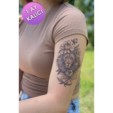 BP Tattoo 1 Ay Kalıcı Tattoo Gerçek Dövme Görünümlü Çiçek ve Aslan Dövmesi
