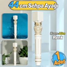 Badem10 Star Plastik Sehpa Ayağı 44 cm Krem Altın Renk Orta Ayak Zigon Sehpa Mobilya Masa Ayakları Gold