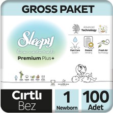 Sleepy Bio Natural Premium Plus Gross Paket Bebek Bezi 1 Numara Newborn 100 Adet