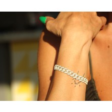 Keskin Gümüş GÜMÜŞ TAM TUR ZİRKON TAŞLI GURMET TASARIM KADIN BİLEKLİK YILBAŞI YENİ YIL HEDİYE