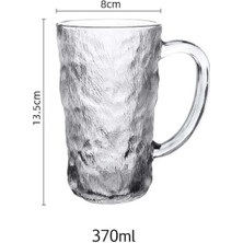 inova home decor Japon Stili Buzul Desen 6 lı Cam Kupa Takımı 370 ml.