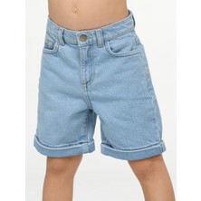 Casabony Buz Yıkamalı Taşlanmış Erkek Çocuk Kot Şort Nefes Alabilir Denim Yazlık Rahat Kesim