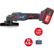 Stechend SX44 Akülü Avuç Taşlama 125 mm 2 x 4 Amper AKÜ(20V) + 2 Yıl Garanti