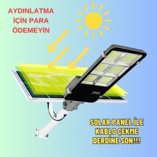 Dekohop Solar Güneş Enerjili 600W Kumandalı Yönlendirilebilir Panelli LED Bahçe Sokak Aydınlatma Lambası