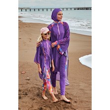 Marina Desenli Mor Kimono KAFTAN P2426