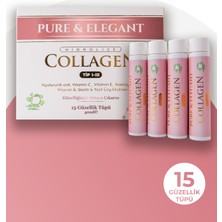 Wellvalens Pure & Elegant Hidrolize Kolajen Tip 1-3 (5500 mg) – 15 Shot | Yeşil Elma Aromalı