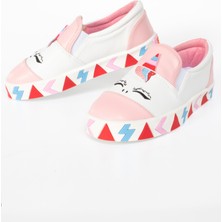 Unicorn Beyaz Lastikli Kız Sneakers