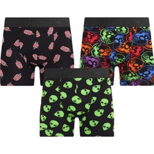 Harry Jons Erkek 3'lü Boxer 1. Sınıf Kumaş Premium Paket Özel Dizayn. Düz Likralı Boxer Şort Çeyizlik Hediyelik