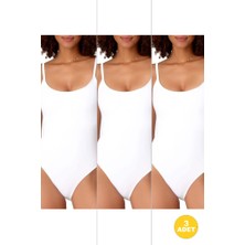 Kadın Ip Askılı Çıt Çıtlı Kancalı Body 3'lü Paket
