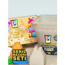 Go Toys Şekil Beceri Seti – 1000 gr Kinetik Kum + 420 Gram Doğal Oyun Hamuru