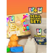 Go Toys Şekil Beceri Seti – 1000 gr Kinetik Kum + 420 Gram Doğal Oyun Hamuru