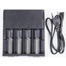 İTHAL Dörtlü 3,7V Li-On Pil Şarj Aleti 16340-14500-18650-26650
