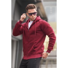 Madmext Bordo Kapüşonlu Regular Fit Erkek Sweatshirt 6033