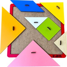 Hamaha Eğitici Ahşap Oyuncak | Tutmalı Ahşap Mega Tangram 28 cm x 28 cm