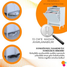 Modilayn Söke 50X75X32,5 cm Kirli Çamaşır Dolabı Sepetli Banyo Dolabı Mutfak Dolabı Çok Amaçlı Dolap