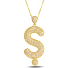 18K Serie Oro Ş Harfi Kadın Gümüş Kolye