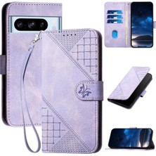 MY Boutique1 Google Pixel 8 Pro ve Kredi Kartı Yuvası Kabartmalı Kelebek Için Flip Case (Yurt Dışından)