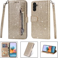 MY Boutique1 Samsung Galaxy A34 5g Bilek Kayışı Pu Deri Kart Için Fermuarlı Cebi Durumda (Yurt Dışından)