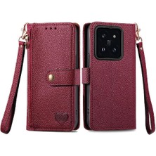 MY Boutique1 Xiaomi 14T Pro Fermuar Deri Kılıf Için Flip Case Aşk Cüzdan Darbeye (Yurt Dışından)