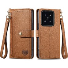 MY Boutique1 Xiaomi 14T Pro Fermuar Deri Kılıf Için Flip Case Aşk Cüzdan Darbeye (Yurt Dışından)