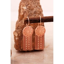 Sümer Telkari Mardin Güneşi Elişi Hasır Rose 925 Ayar Gümüş Küpe 7003