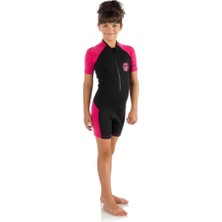 Cressi Little Shark Junior Shorty Dalış Elbisesi Black / Pınk-2mm - 13/14 Yaş