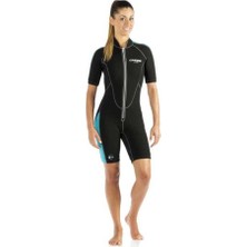 Cressi Lido Lady Shorty Dalış Elbisesi Black - Aquamarıne-2mm - M