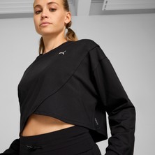 Puma Cloudspun Crossover Crew Kadın Siyah Koşu Sweatshirt