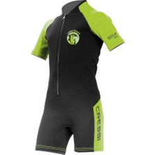 Cressi Little Shark Junior Shorty Dalış Elbisesi Black / Lıme-2mm - 13/14 Yaş