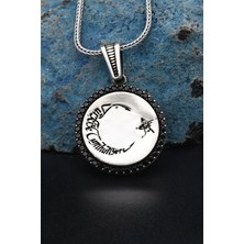 Prestige Gümüş Ay Yıldızlı (Ay Yıldız) 925 Ayar Gümüş Kolye Zincir Zirkon Taş Süslemeli 900545