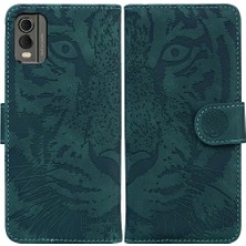 SZY Market Nokia C32 Kabartmalı Sevimli Kaplan Kickstand Koruyucu Deri Için Flip Case (Yurt Dışından)