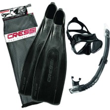 Cressi Pro Star Palet Maske Şnorkel Seti Black-No:41-42