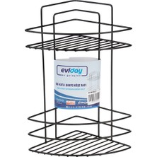 Elmop Banyo Köşelik 2 Katlı Siyah Plastik Kaplama PK02-PS 1649 1887