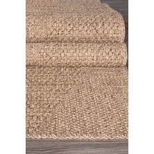 Modern Jüt Yolluk Halı Rusticana 3102 Naturel Örme Kilim80x150