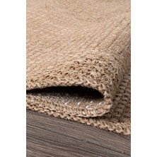 Modern Jüt Yolluk Halı Rusticana 3102 Naturel Örme Kilim80x150