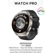 Ithalatçı Garantili Watch Pro Hero 8 Amoled Akıllı Saat Tüm Telefonlara Uyumlu Watch  Siyah