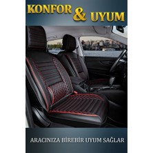 Kepmorpho 
alfa Romeo Mito Lüx Deri Oto Koltuk Kılıfı Ön Arka Takım Elit Serisi Siyah Kırmızı