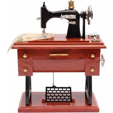 Nostaljik Lezzetler Nostaljik Dikiş Makinası Müzik Kutusu Kurmalı Müzik Kutusu Dekoratik Müzik Kutusu